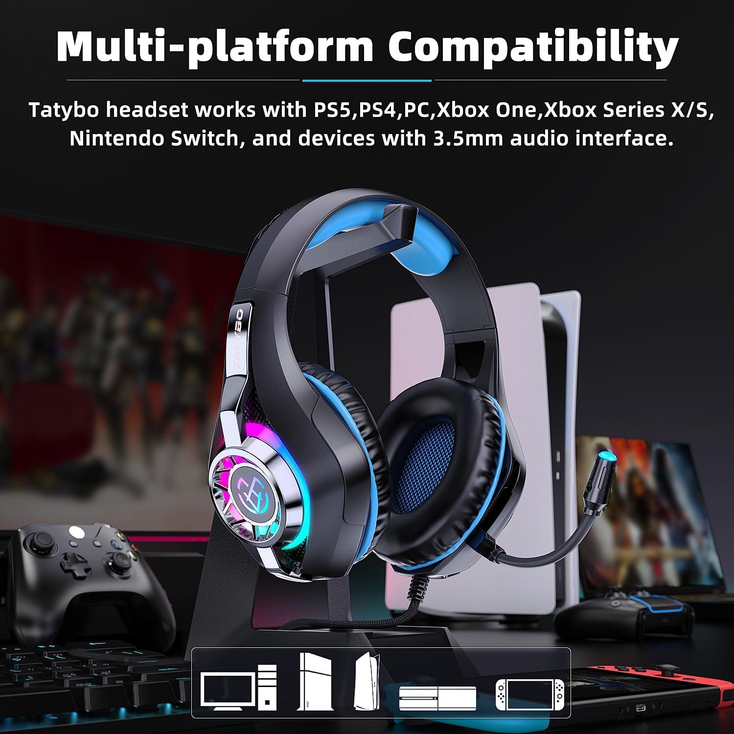 Auriculares Gaming Tatybo YZ-US-GM-1B con Micrófono y Cancelación de Ruido