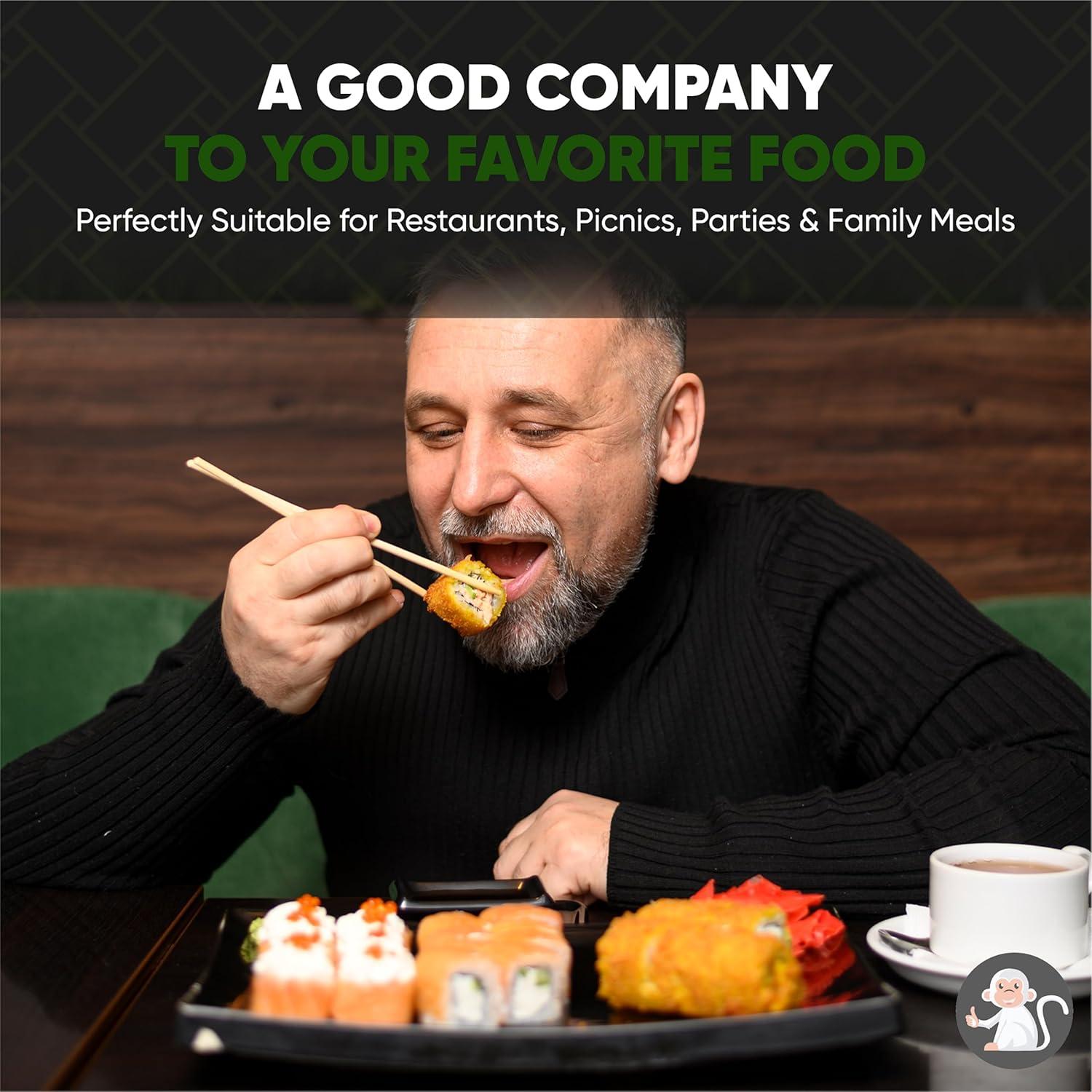 Palillos Desechables de Bambú Mono Albino 23.5 cm - 100 Pares