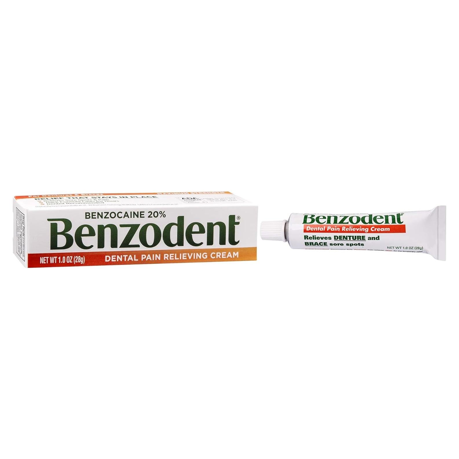 Crema Anestésica Tópica Benzodent 28g Alivio Dolor Dental