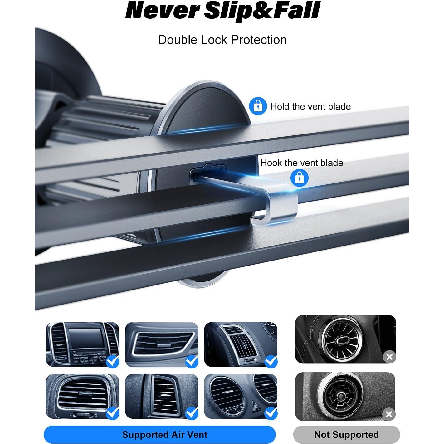 [Military-Grade] Magnetic Phone Holder for Car [Upgraded Strongest Magnet Power] Car Magnet Phone Mount, Air Vent Hands-Free Mag-Safe Cell Phone Holder Fit for iPhone 16 15 14 13 Pro Plus Max