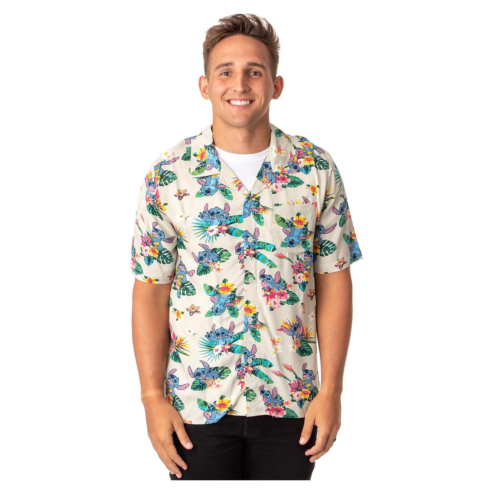 Camisa Hawaiana de Botones para Hombre Lilo y Stitch - Mad Engine