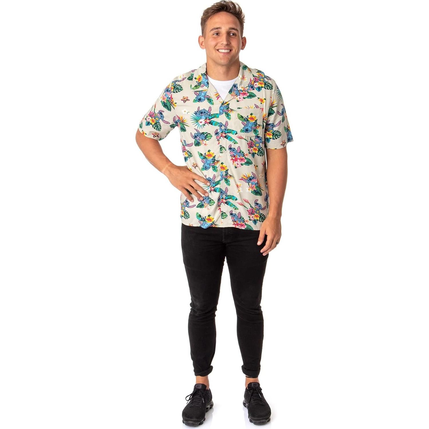 Camisa Hawaiana de Botones para Hombre Lilo y Stitch - Mad Engine