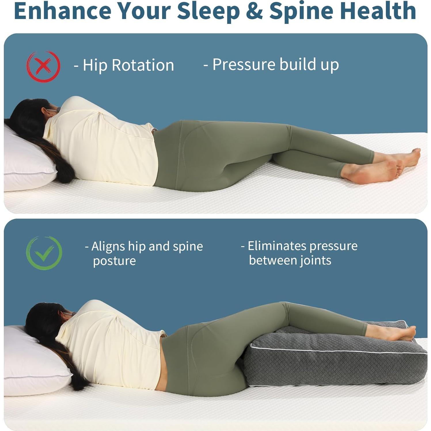 Almohada de Rodilla HOMBYS Espuma Viscoelástica 66 cm Gris