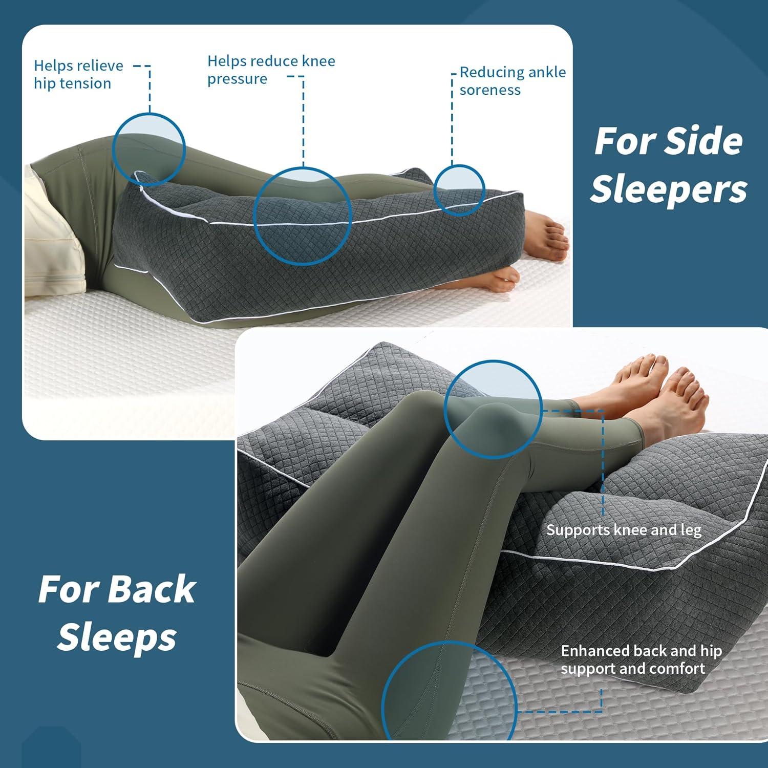 Almohada de Rodilla HOMBYS Espuma Viscoelástica 66 cm Gris