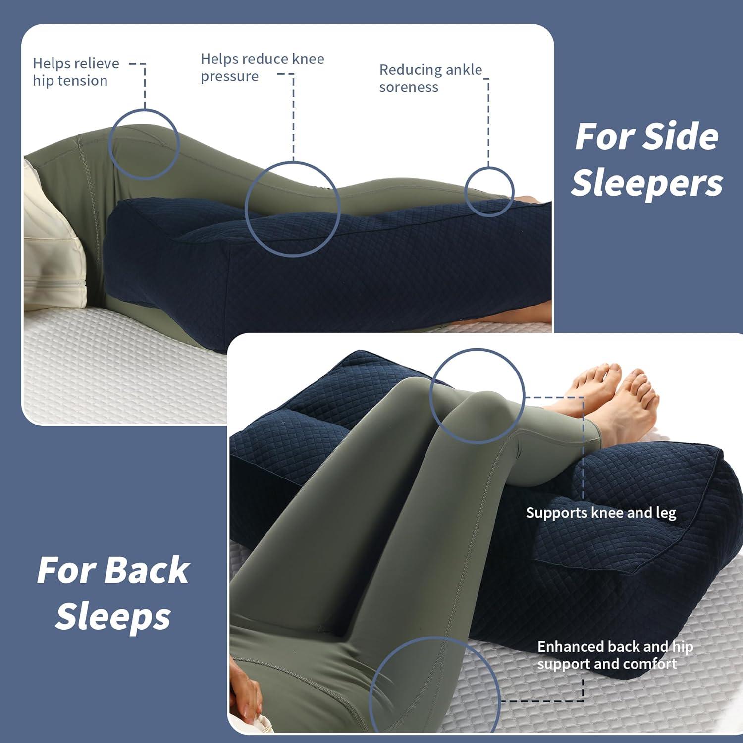 Almohada de Rodilla HOMBYS Espuma Viscoelástica 14 cm Azul Marino
