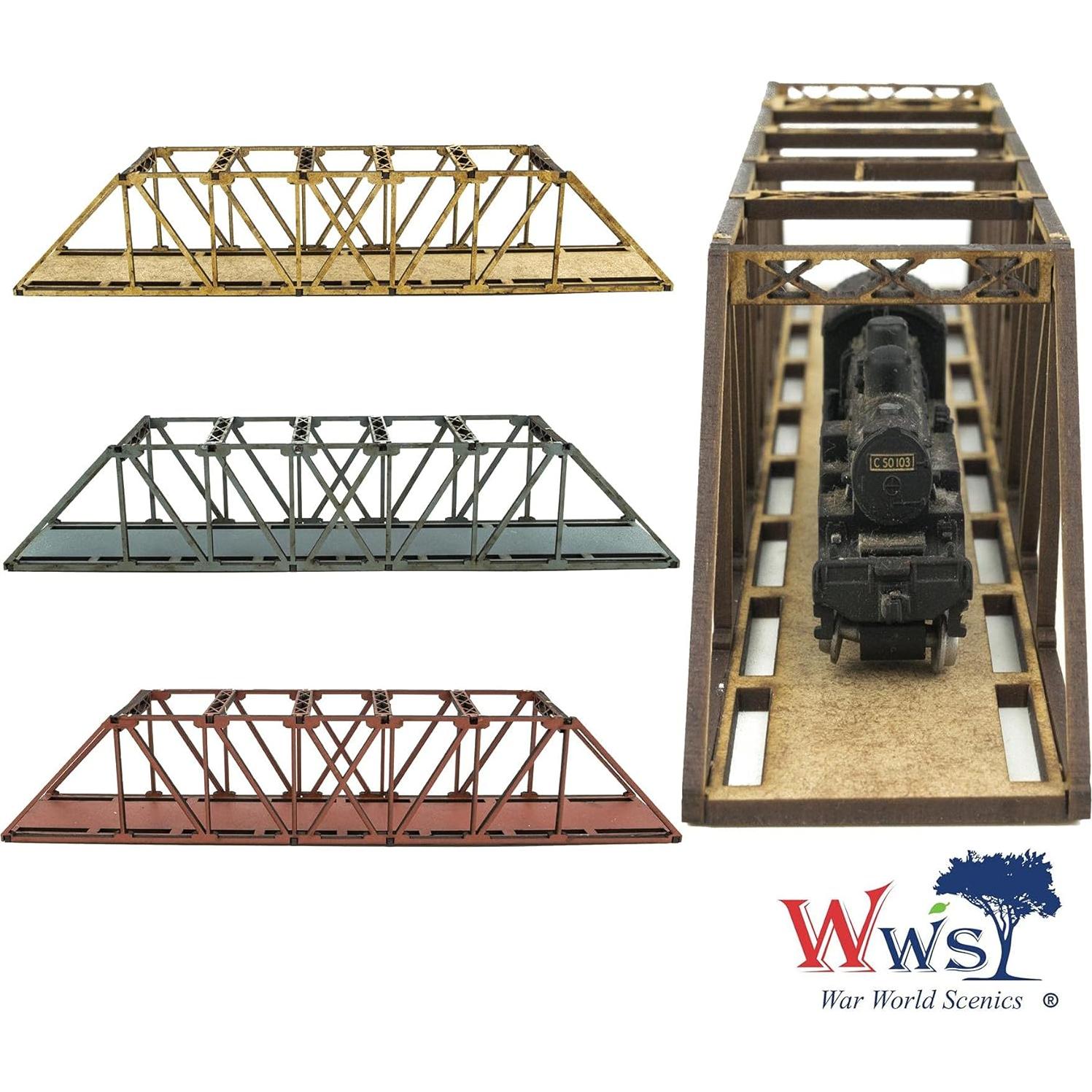 Puente de Viga MDF Pista Simple N-Gauge War World Scenics 200mm