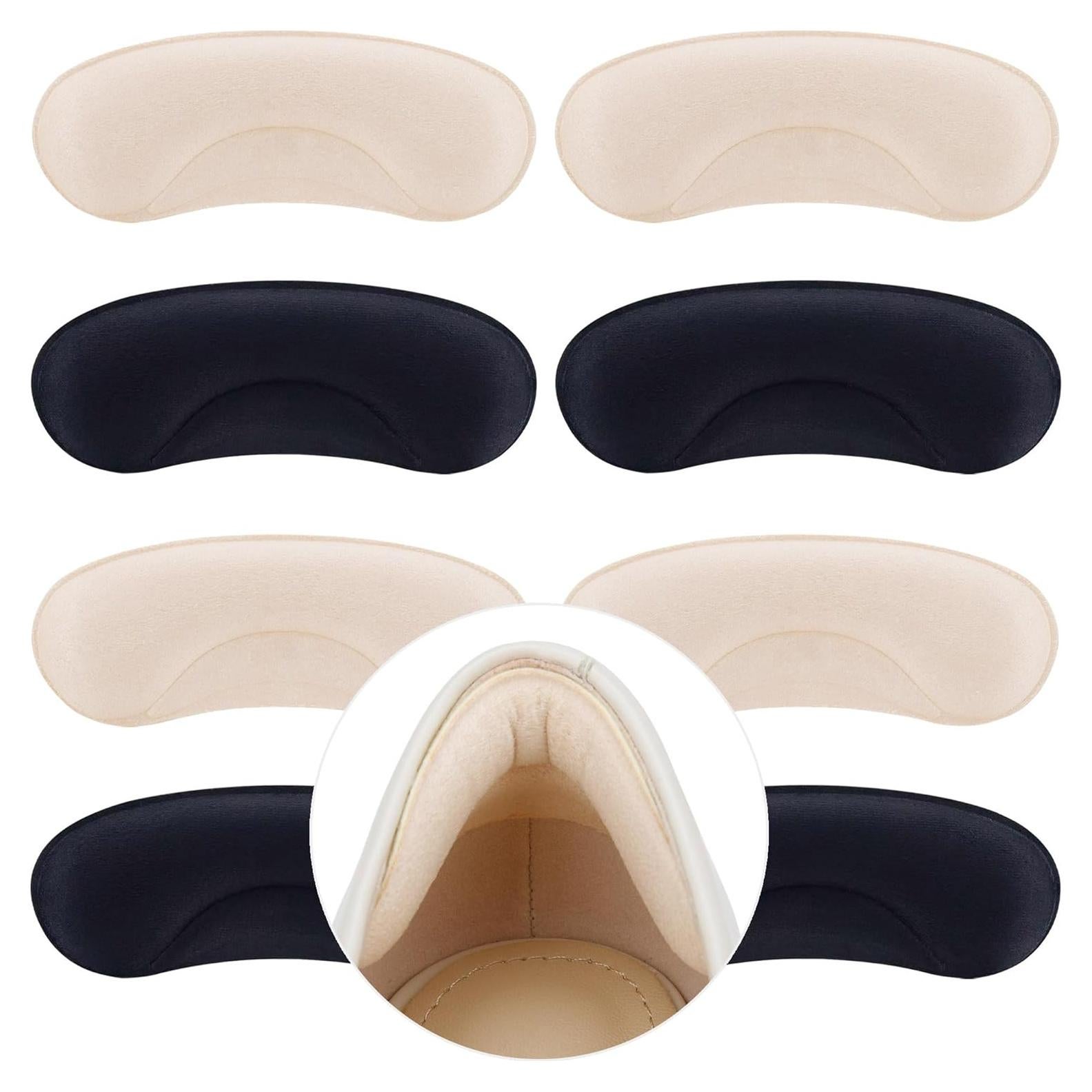 4 Pairs Heel Pads Heel Grips Liner for Loose Shoes, Heel Cushion Pads Heel Inserts for Shoe Too Big Men Women- Ultra Soothing Heel Protectors for Heel Pain, Heel Slipping, Blisters, Friction