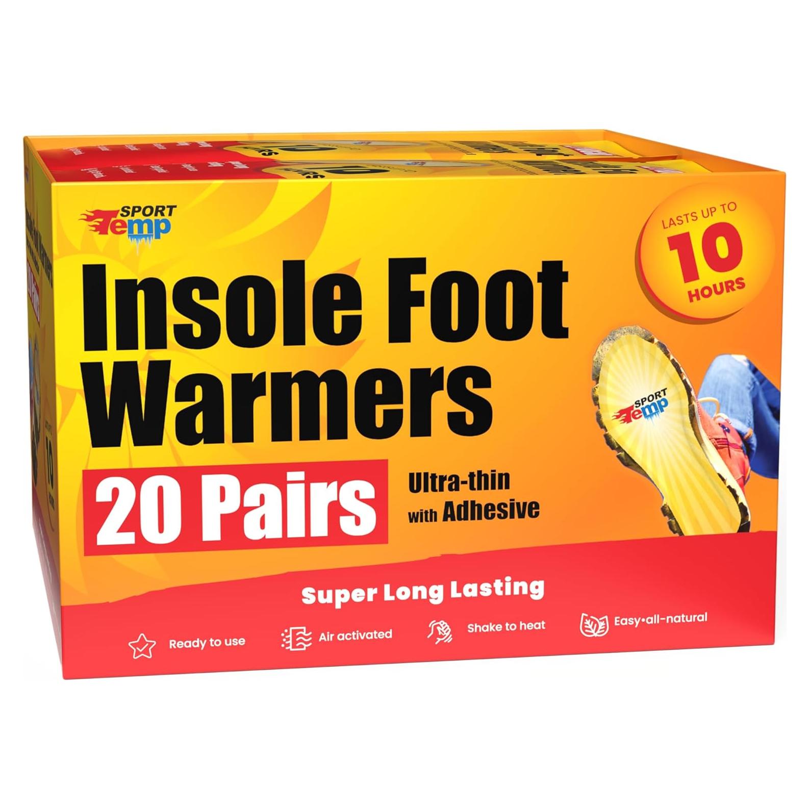 Calentadores de Plantillas Sport Temp - 20 Pares, 10 Horas Calor