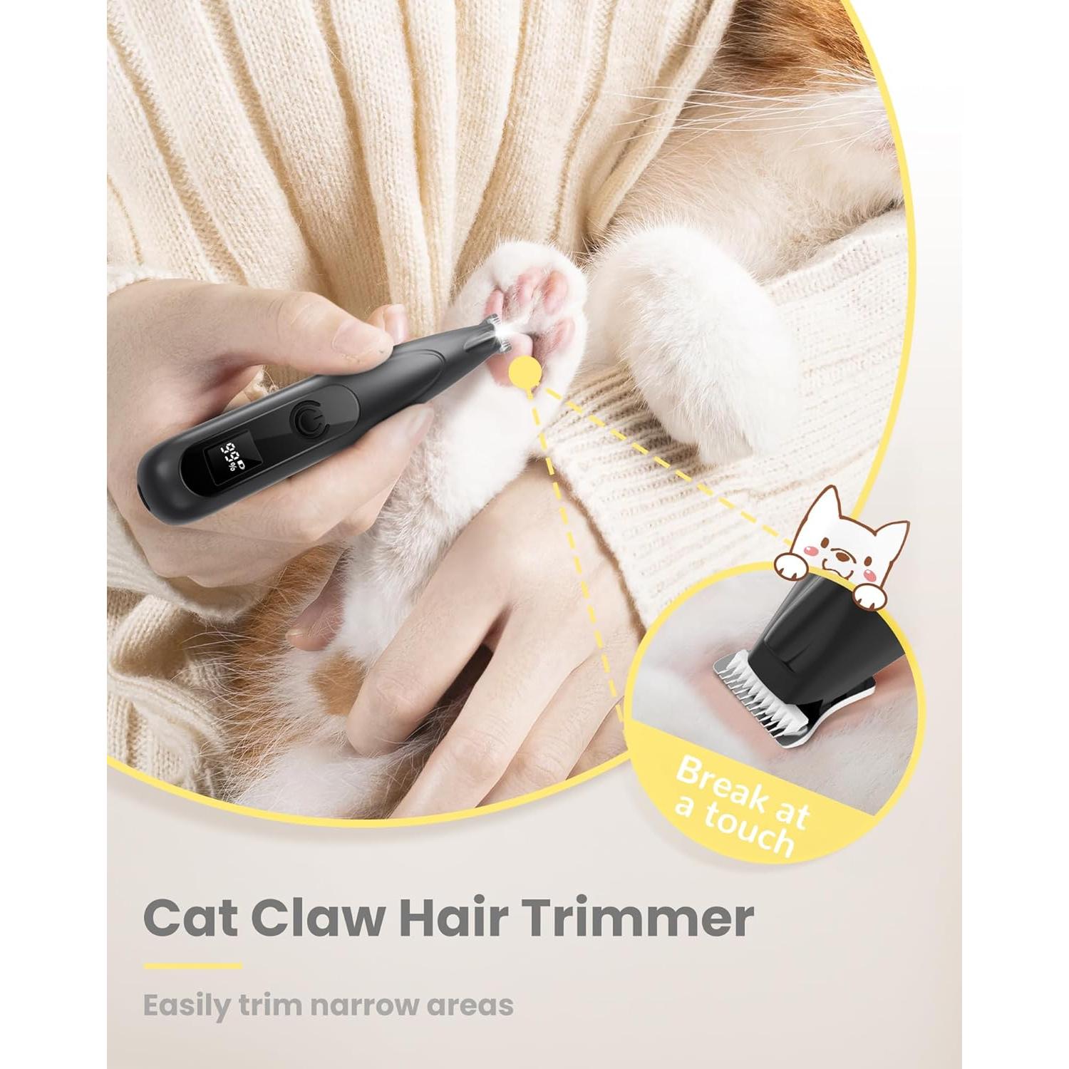 Kit de Aseo para Perros PAPMINI con Pantalla LED y Cuchilla Ancha