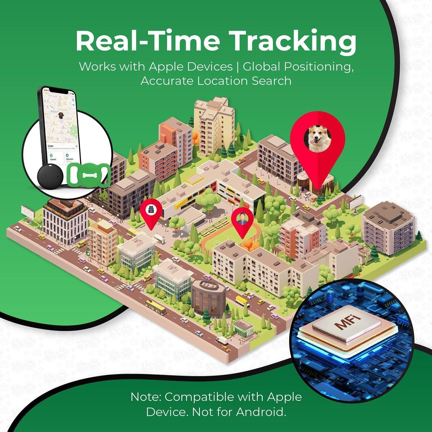 Rastreador de Mascotas Veeind HB16 para iOS - Collar Verde