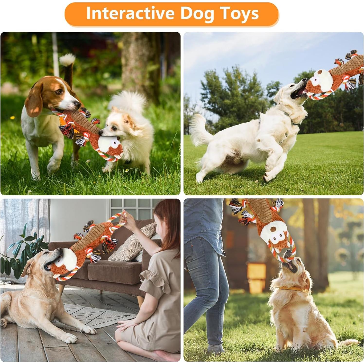 Juguete interactivo para perros grandes Drmstow con sonido y cuerda