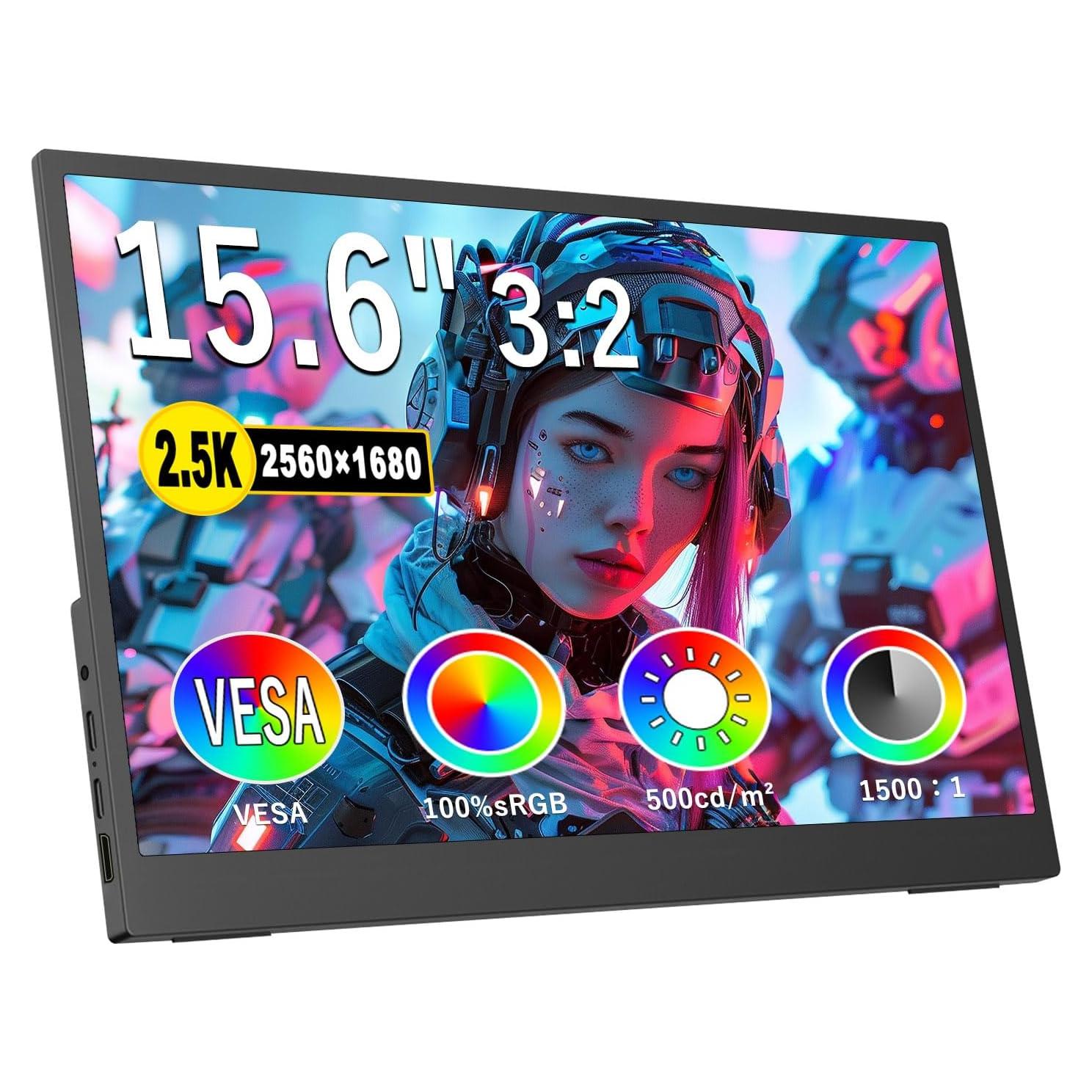 Monitor Portátil 2.5K Topmonitor 15.6" UHD 2560x1680 IPS