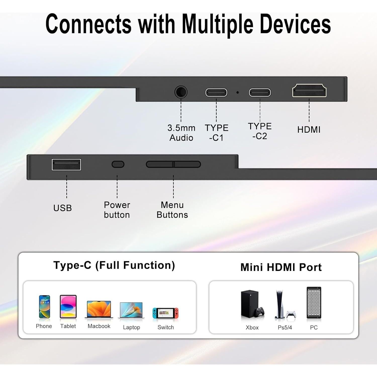 Monitor Portátil 2.5K Topmonitor 15.6" UHD 2560x1680 IPS
