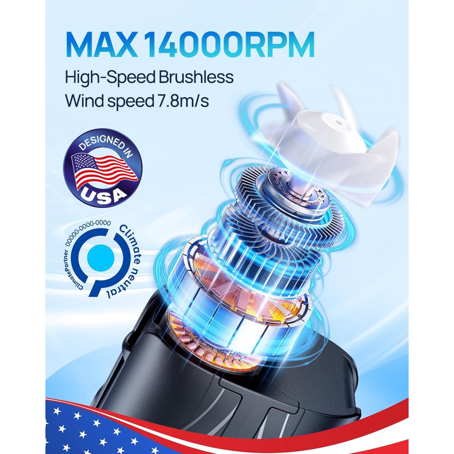 Ventilador Personal Portátil DeeKom WFAN-Black 40H 6 Velocidades