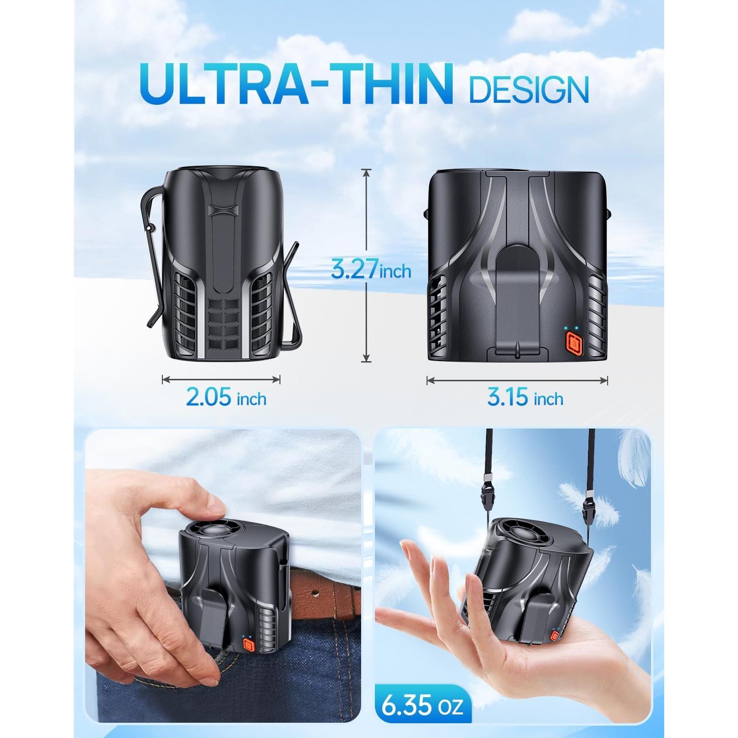 Ventilador Personal Portátil DeeKom WFAN-Black 40H 6 Velocidades