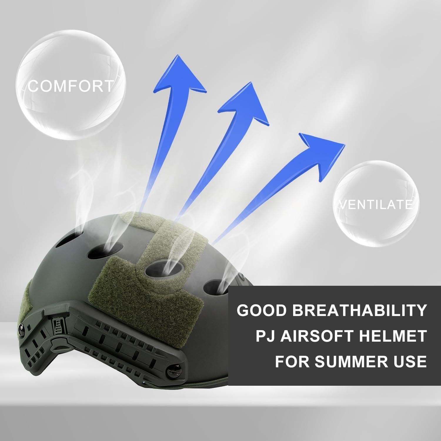 Casco Táctico Airsoft booiu PJ Verde Tamaño M Resistente