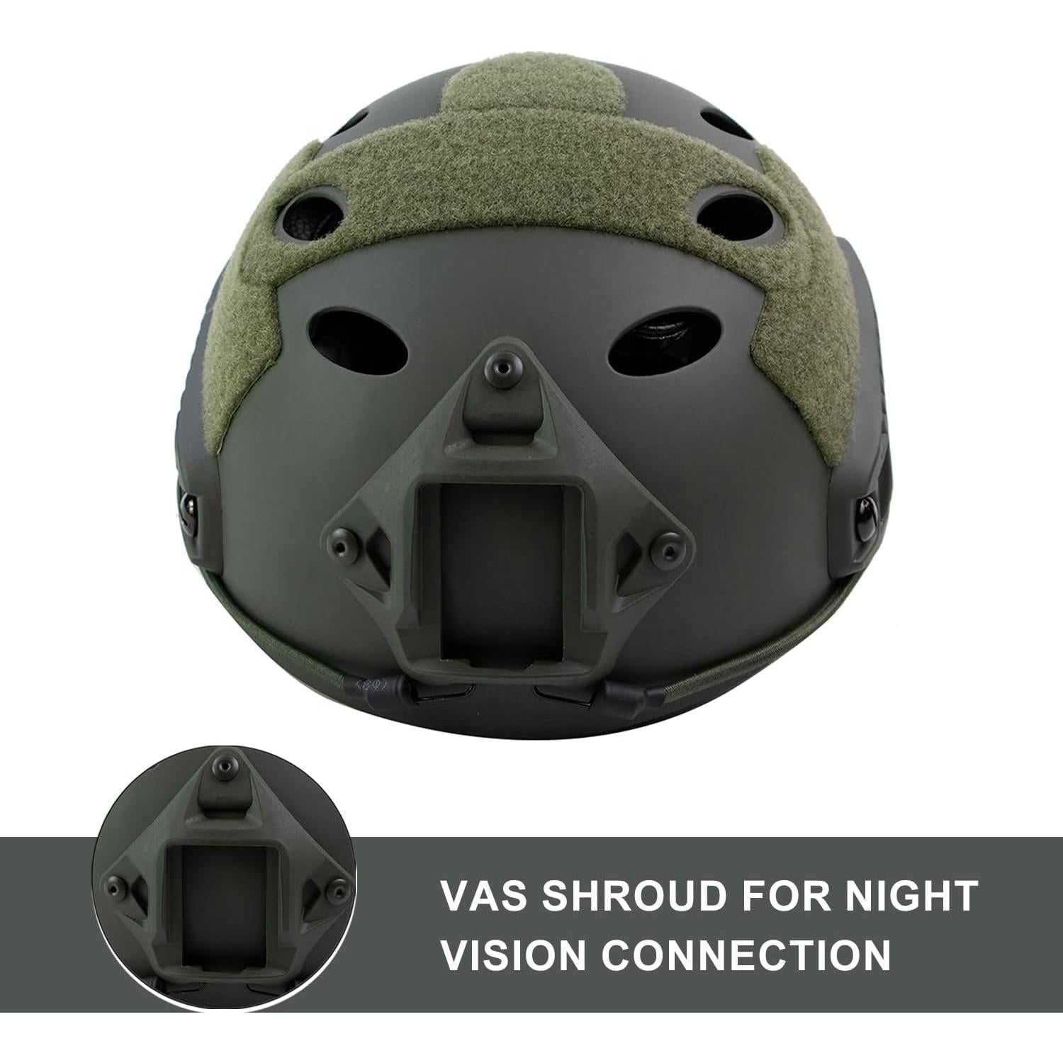 Casco Táctico Airsoft booiu PJ Verde Tamaño M Resistente