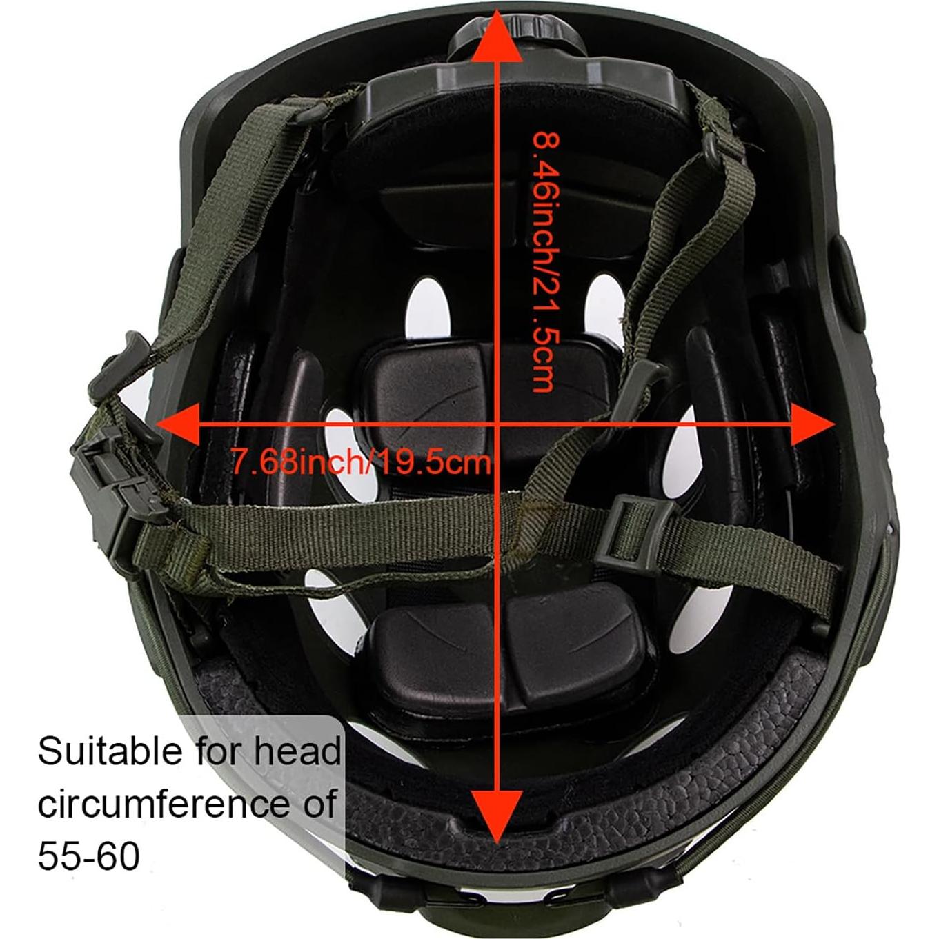 Casco Táctico Airsoft booiu PJ Verde Tamaño M Resistente