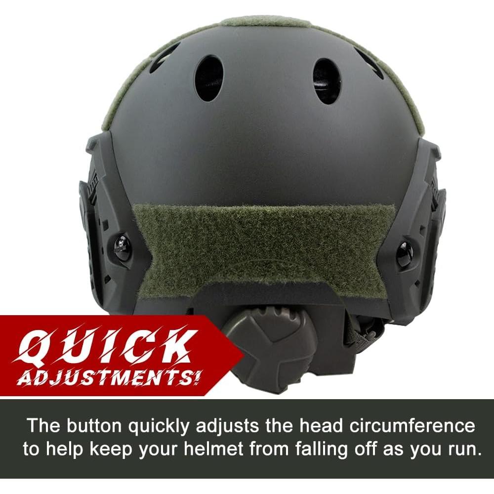 Casco Táctico Airsoft booiu PJ Verde Tamaño M Resistente