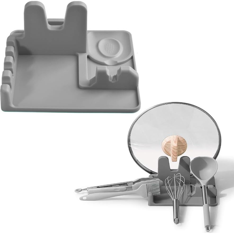 Soporte de Cuchara de Silicona Cozihom Gris Antideslizante