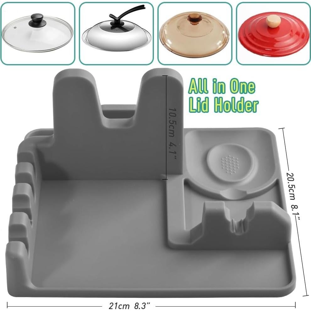 Soporte de Cuchara de Silicona Cozihom Gris Antideslizante