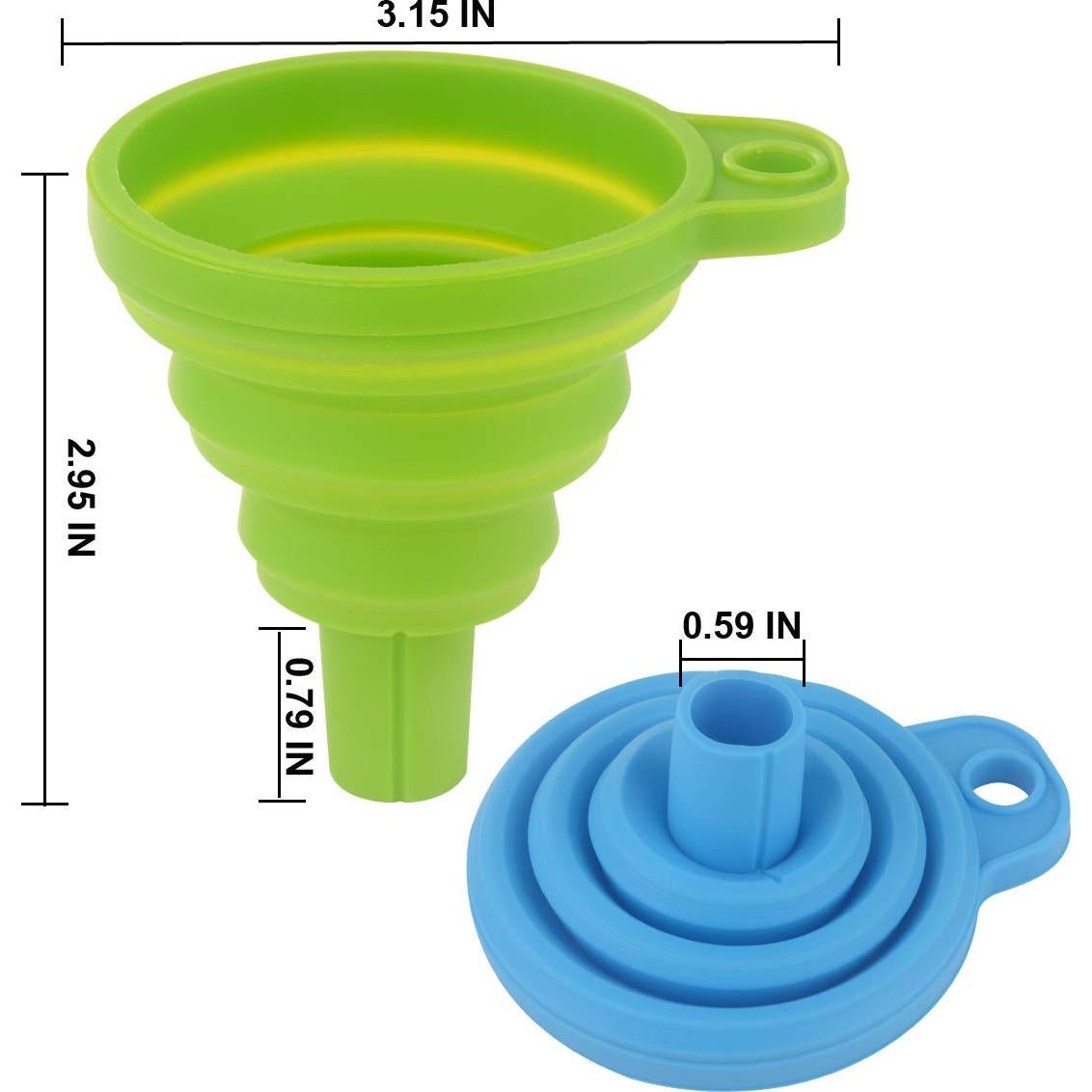 Embudo Plegable de Silicona Ecurfutek - 4 Paquete, Grado Alimenticio