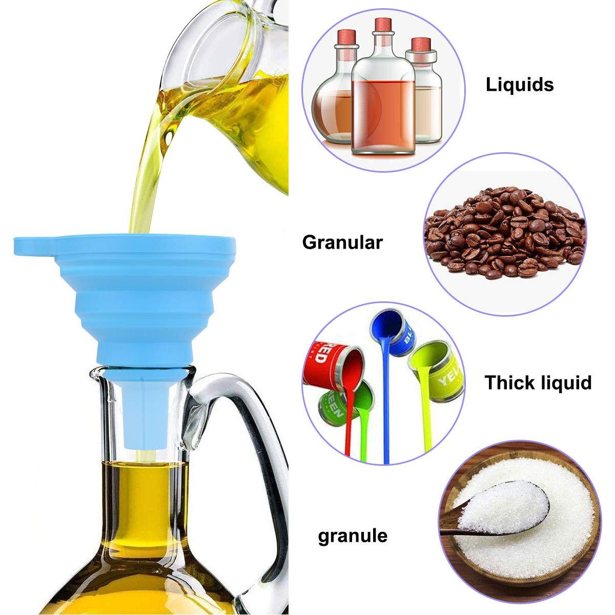 Embudo Plegable de Silicona Ecurfutek - 4 Paquete, Grado Alimenticio