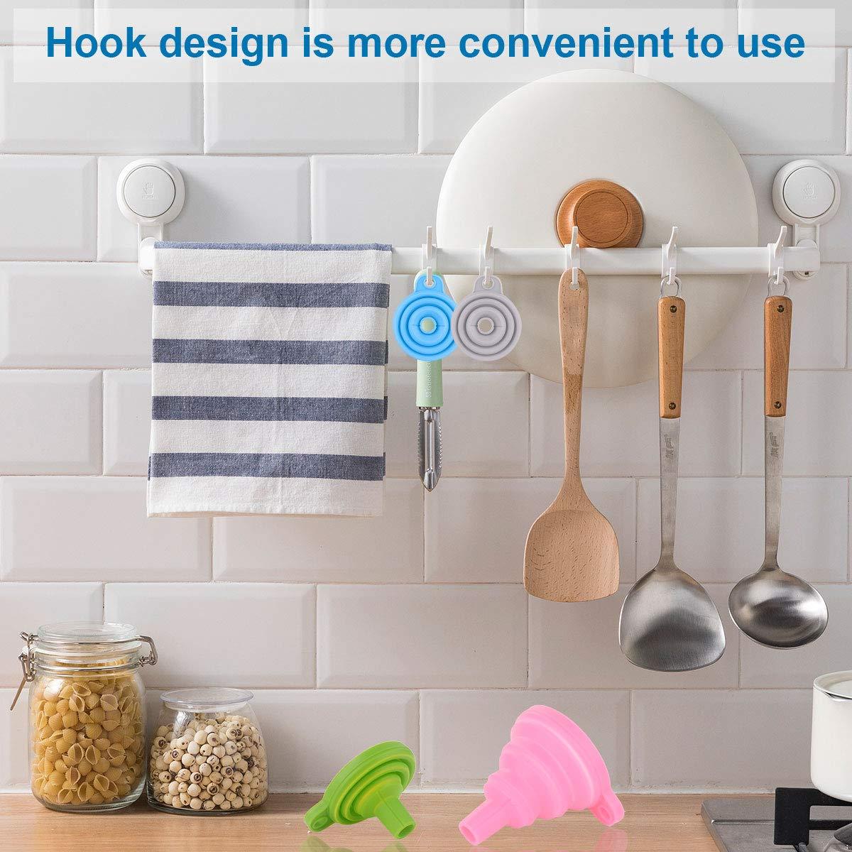 Embudo Plegable de Silicona Ecurfutek - 4 Paquete, Grado Alimenticio