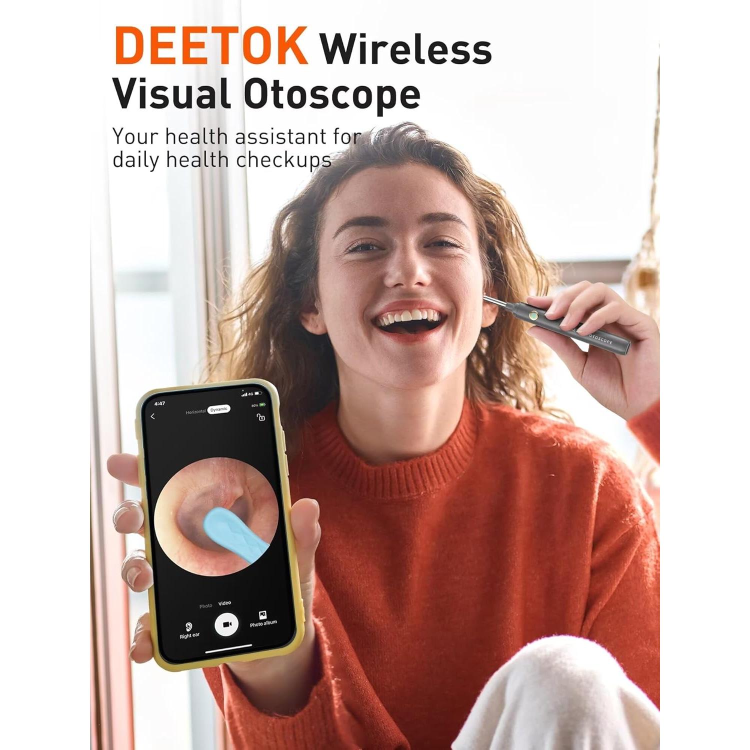 Limpiador de Oídos DEETOK con Cámara HD 1080P y 50 Puntas