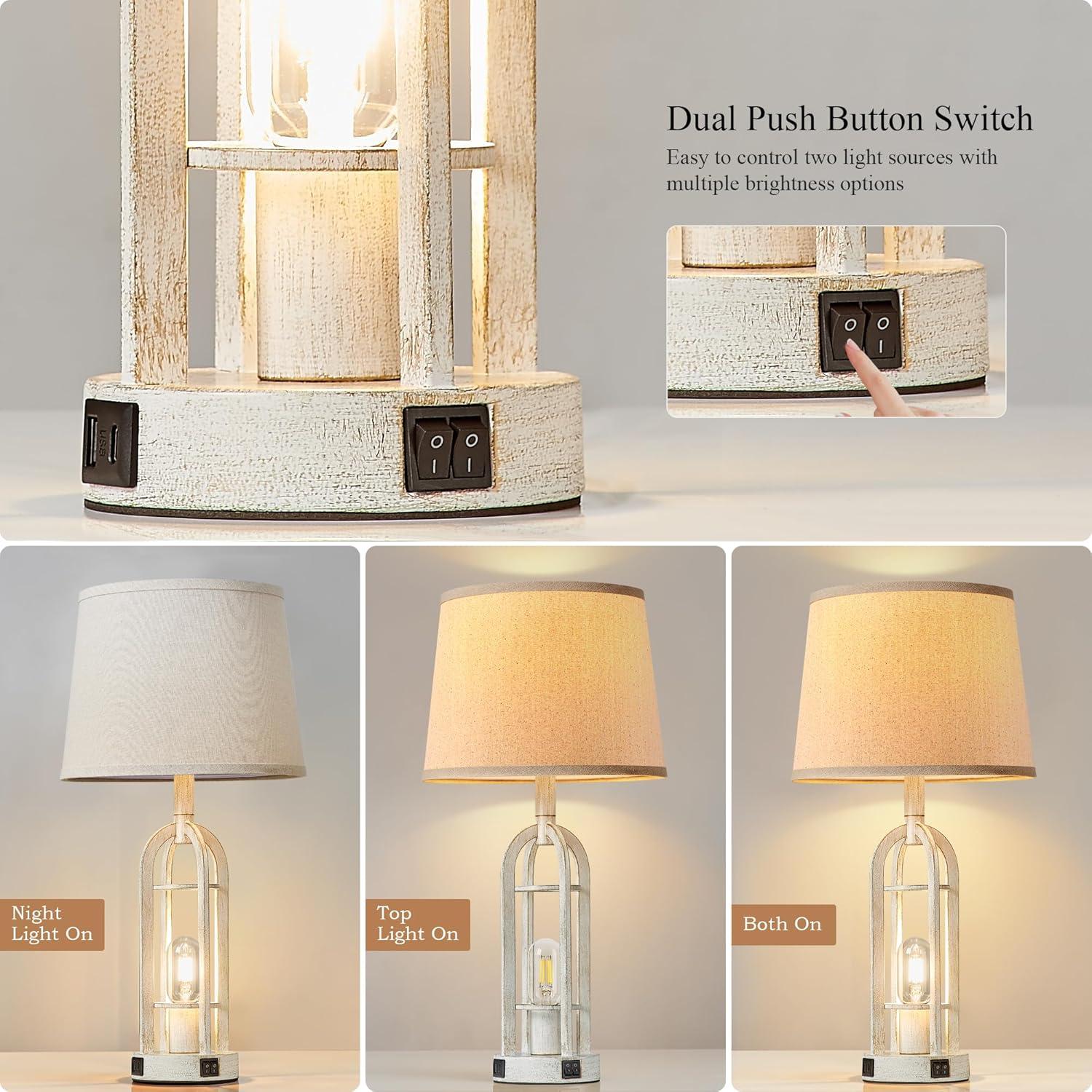 Lámparas de Mesa SRJJA Campestre e Industrial - Juego de 2