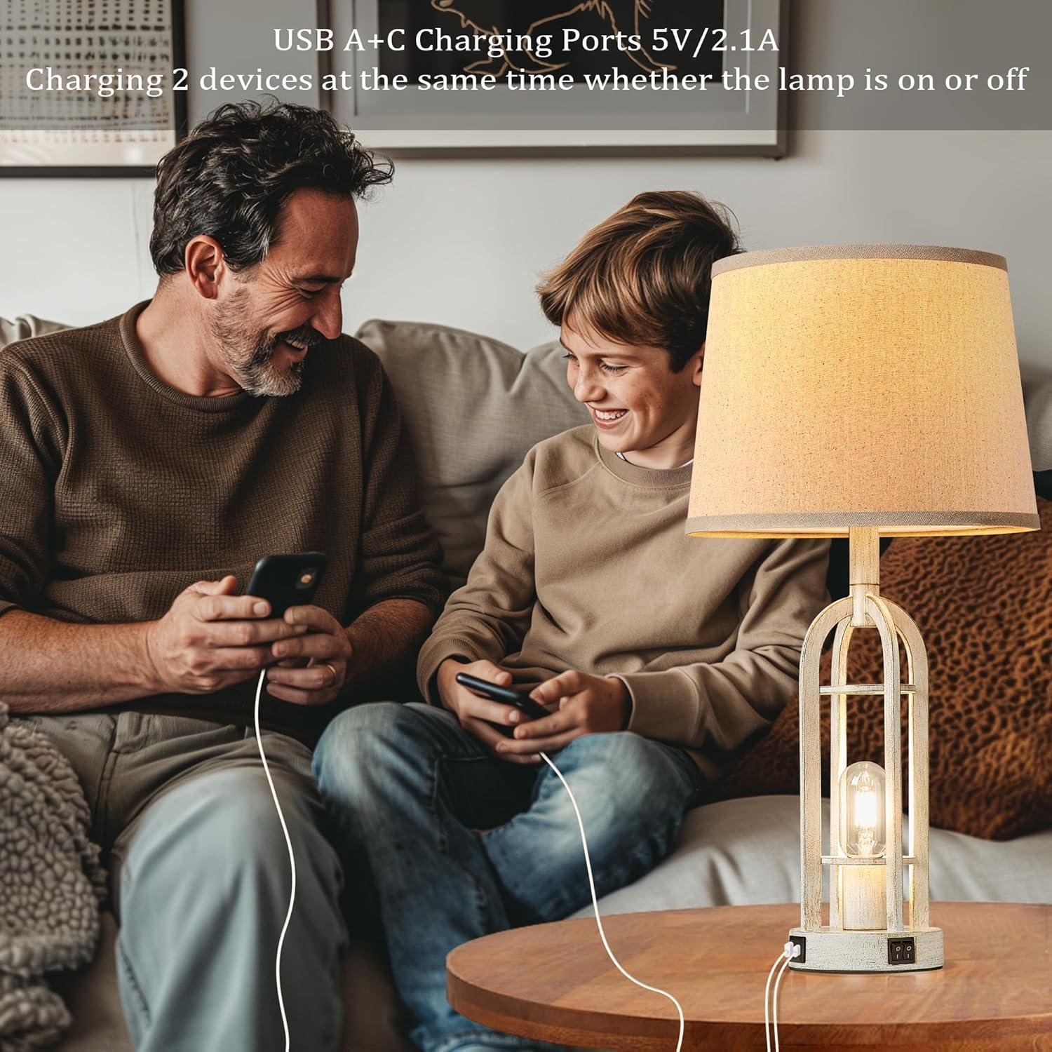 Lámparas de Mesa SRJJA Campestre e Industrial - Juego de 2