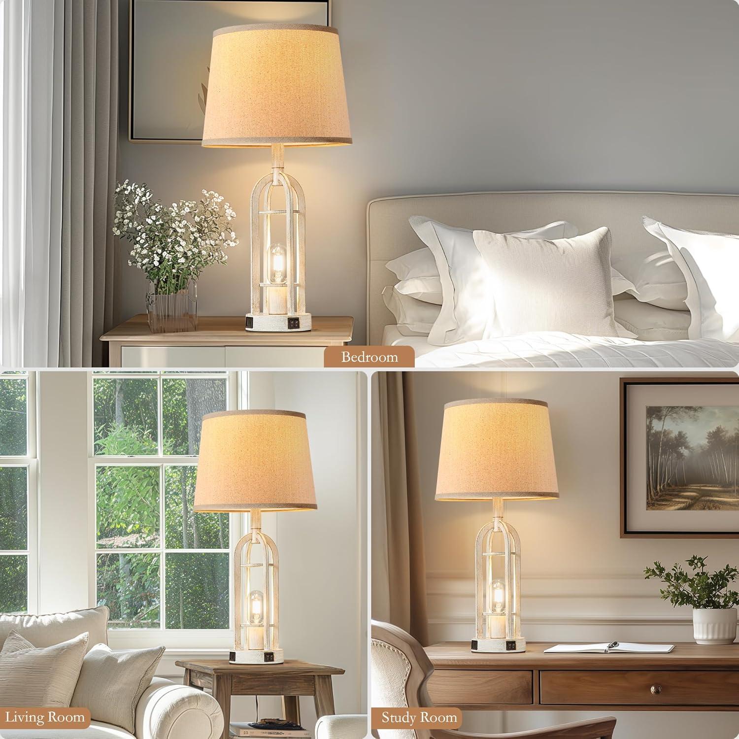 Lámparas de Mesa SRJJA Campestre e Industrial - Juego de 2