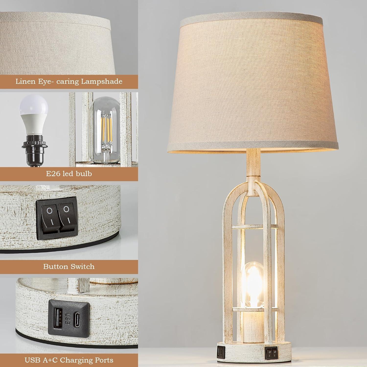 Lámparas de Mesa SRJJA Campestre e Industrial - Juego de 2