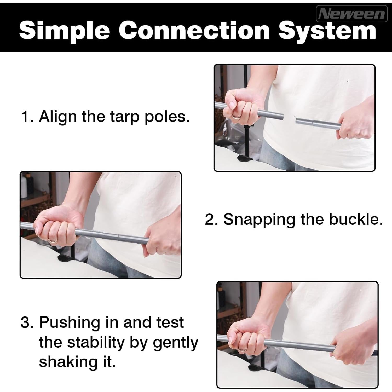 Postes de tienda Neween ajustables, set de 2, 194 cm