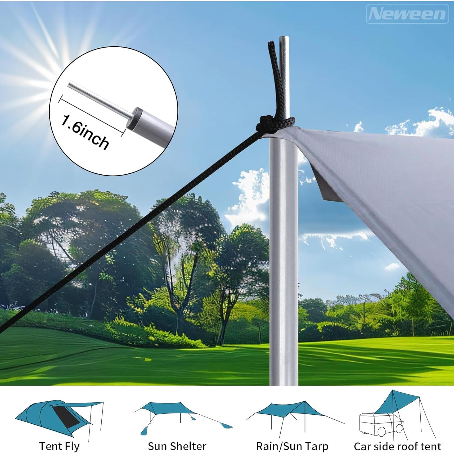 Postes de tienda Neween ajustables, set de 2, 194 cm