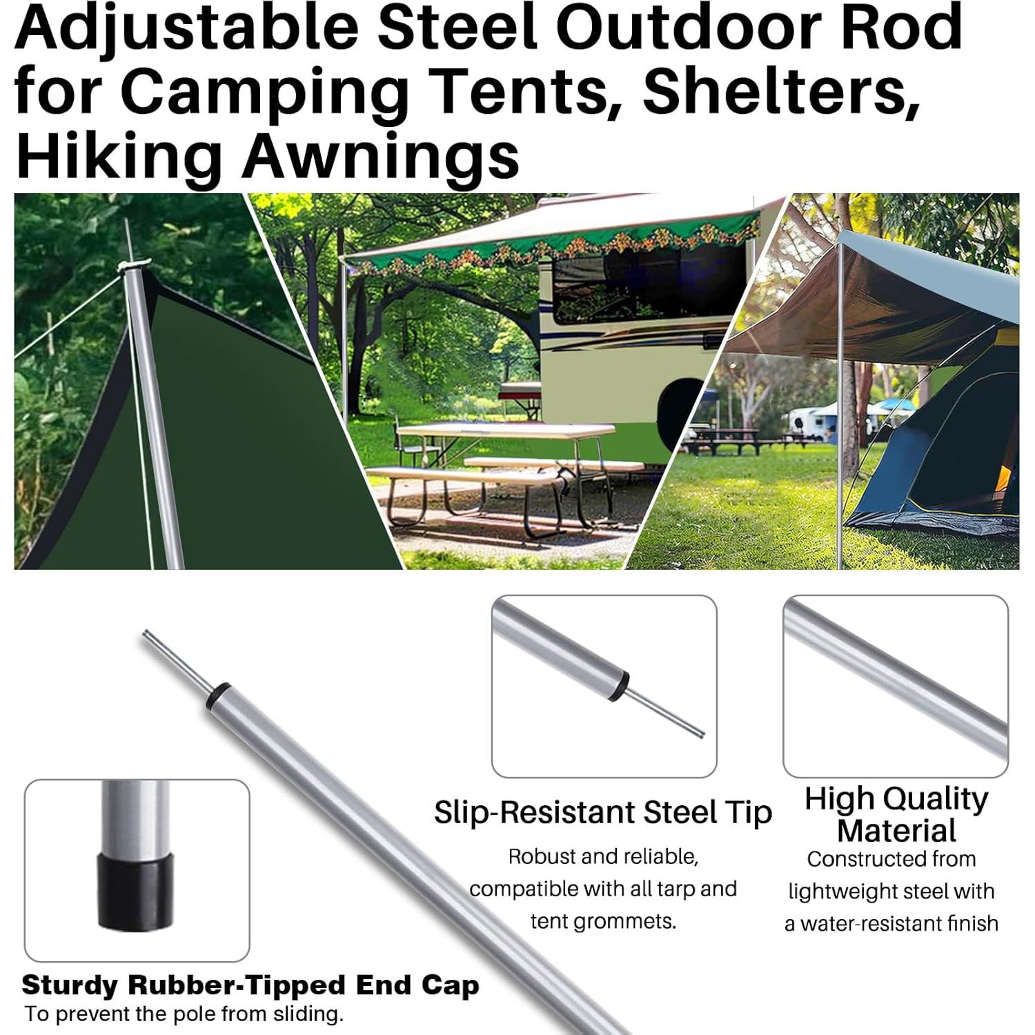 Postes de tienda Neween ajustables, set de 2, 194 cm