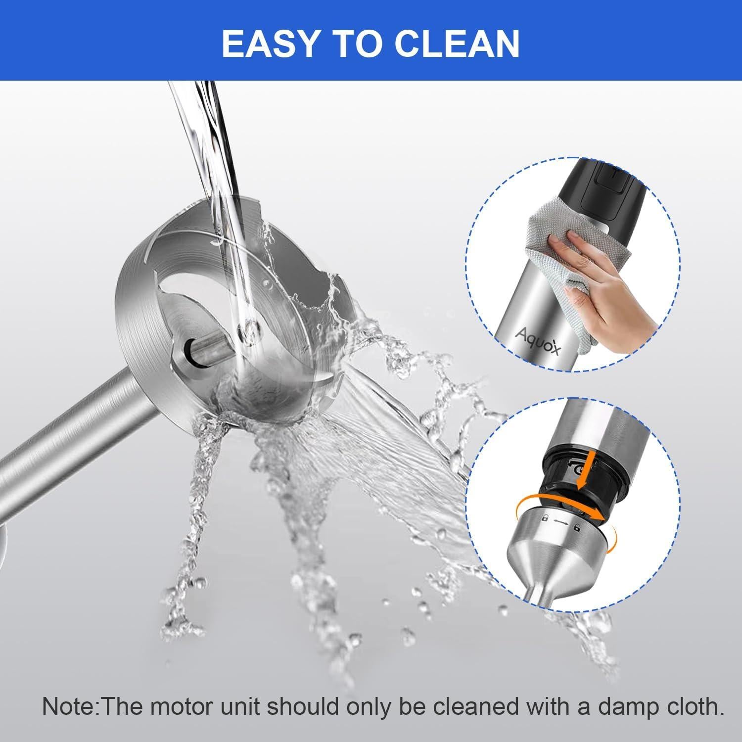 Batidora de Inmersión AQUOX 1500W 5 en 1 con 20 Velocidades