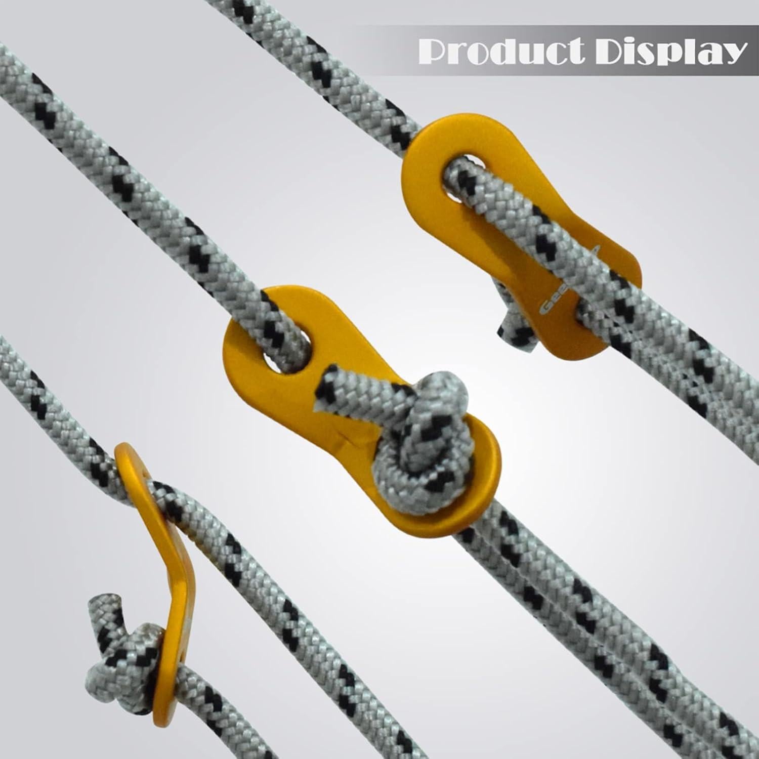 Cuerdas de Tienda GEERTOP 6 Pack 5 mm 3,96 m Gris