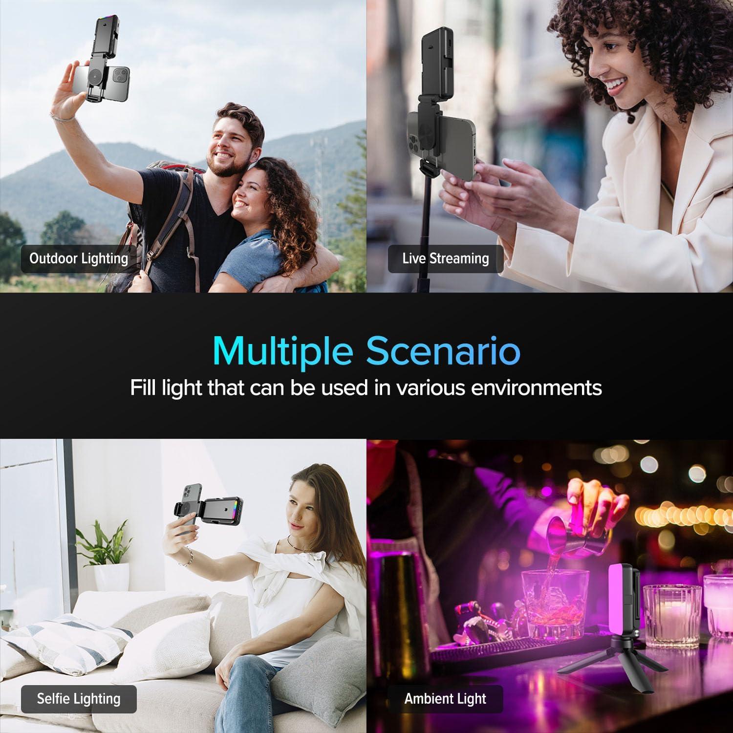 Luz Giratoria LED Recargable LimoStudio 360° 17 Efectos Color