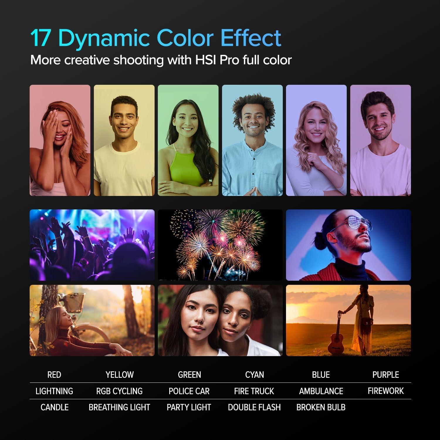 Luz Giratoria LED Recargable LimoStudio 360° 17 Efectos Color