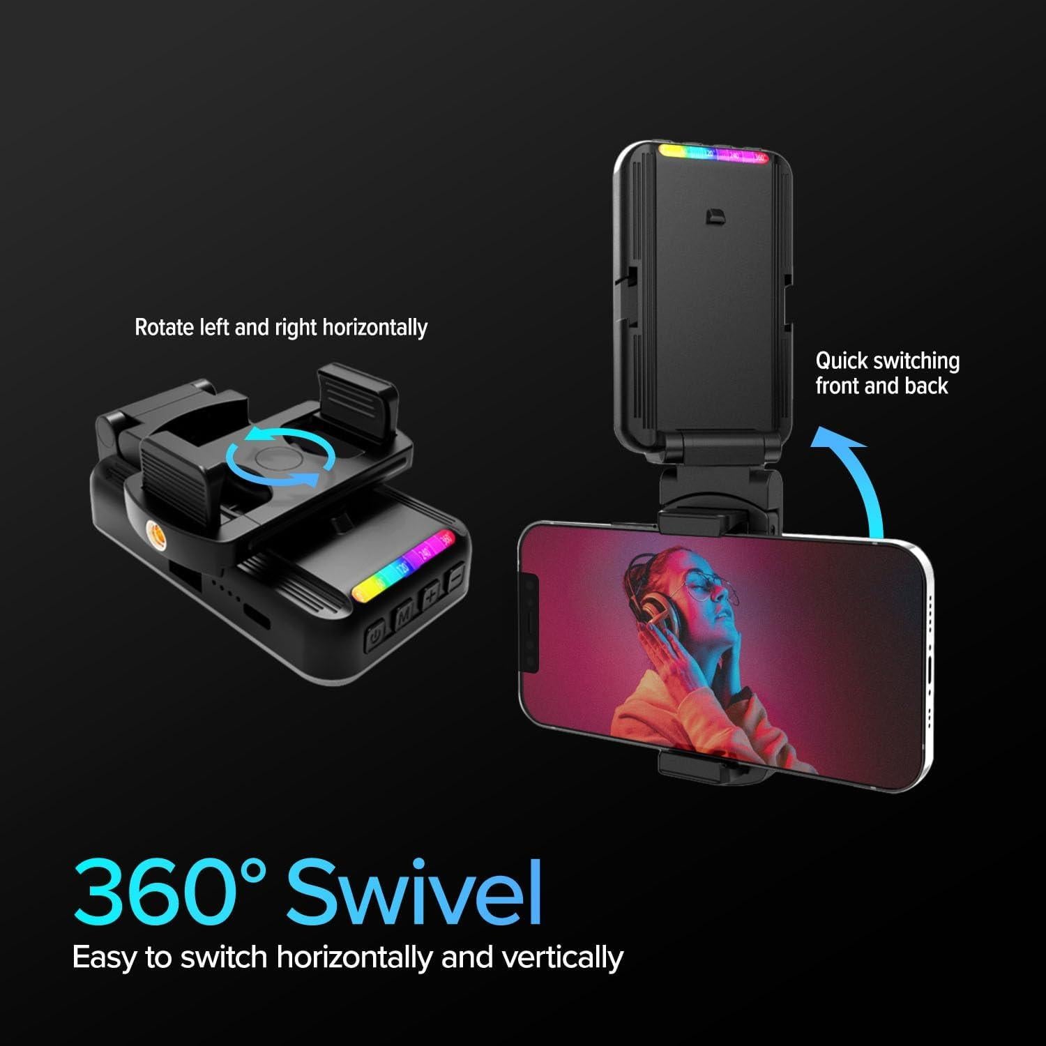 Luz Giratoria LED Recargable LimoStudio 360° 17 Efectos Color