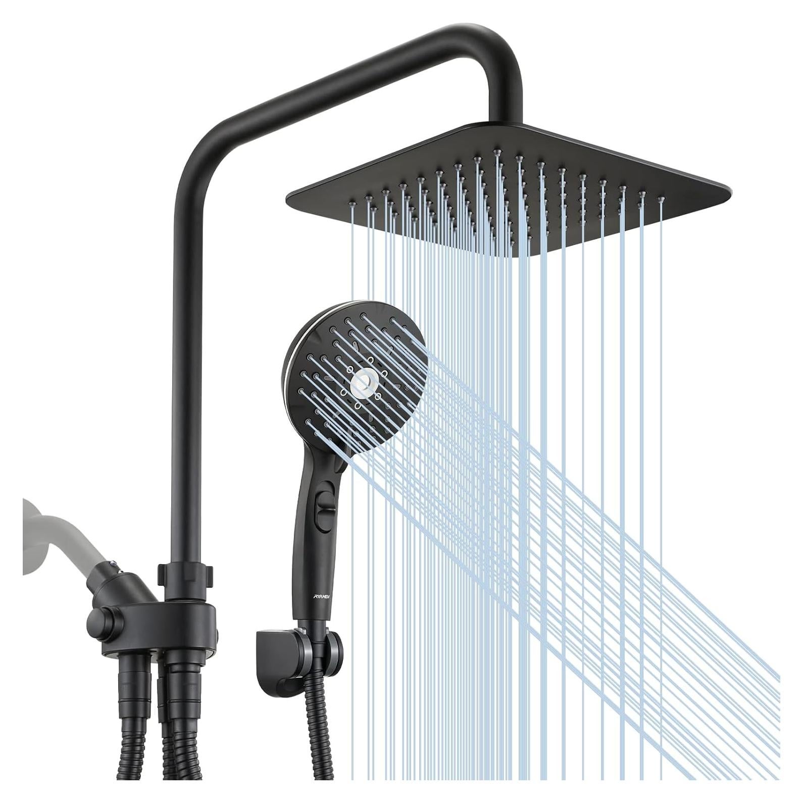 Combo Cabezal de Ducha Doble Ryamen 8" (20.32 cm) Alta Presión