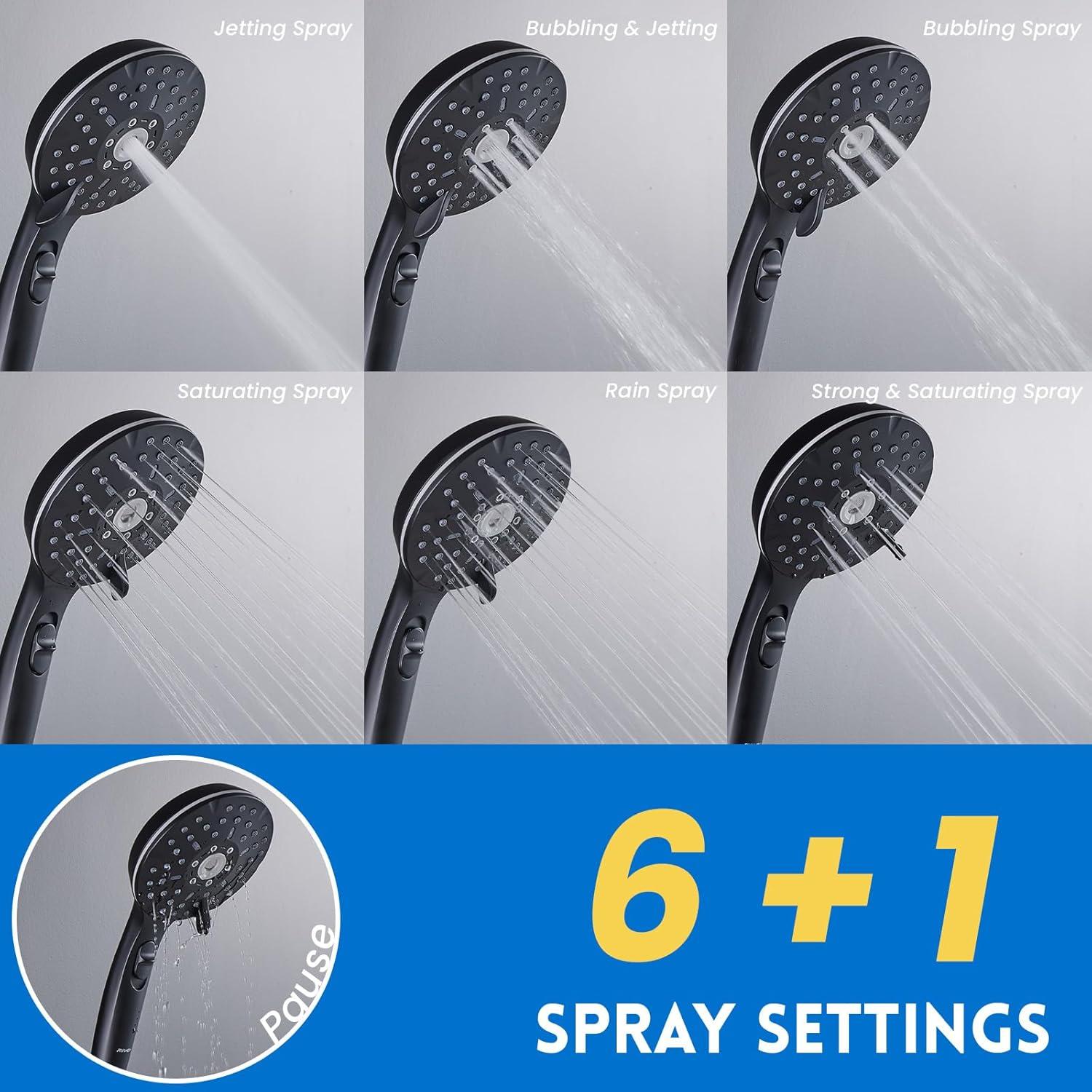 Combo Cabezal de Ducha Doble Ryamen 8" (20.32 cm) Alta Presión