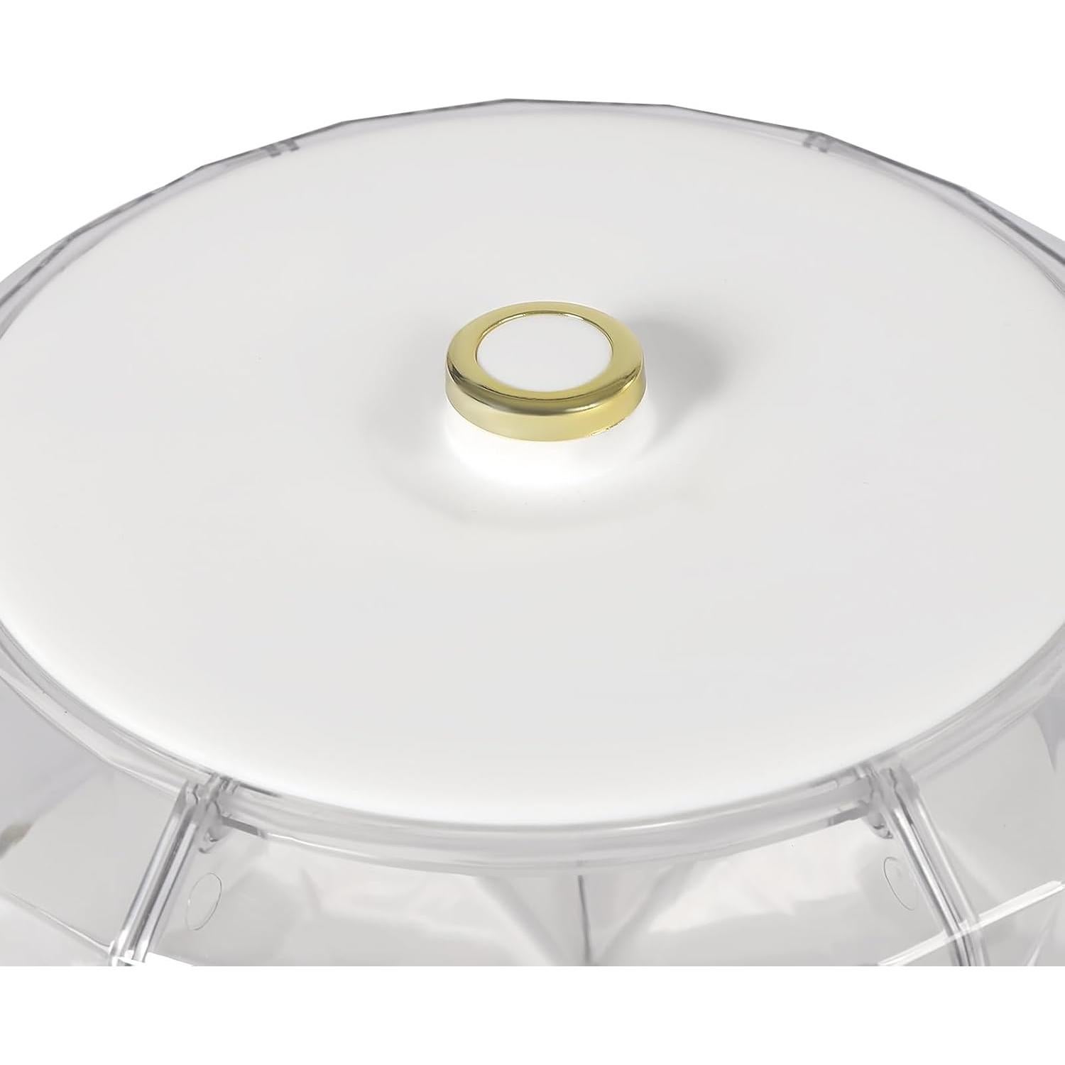 360°Rotating Rice and Grain Dispenser with 6 Compartments - Sealed Storage Container, One-Button Pressing Storage Bucketfor Snacks Candy Coffee Beans and Dog Food (White)