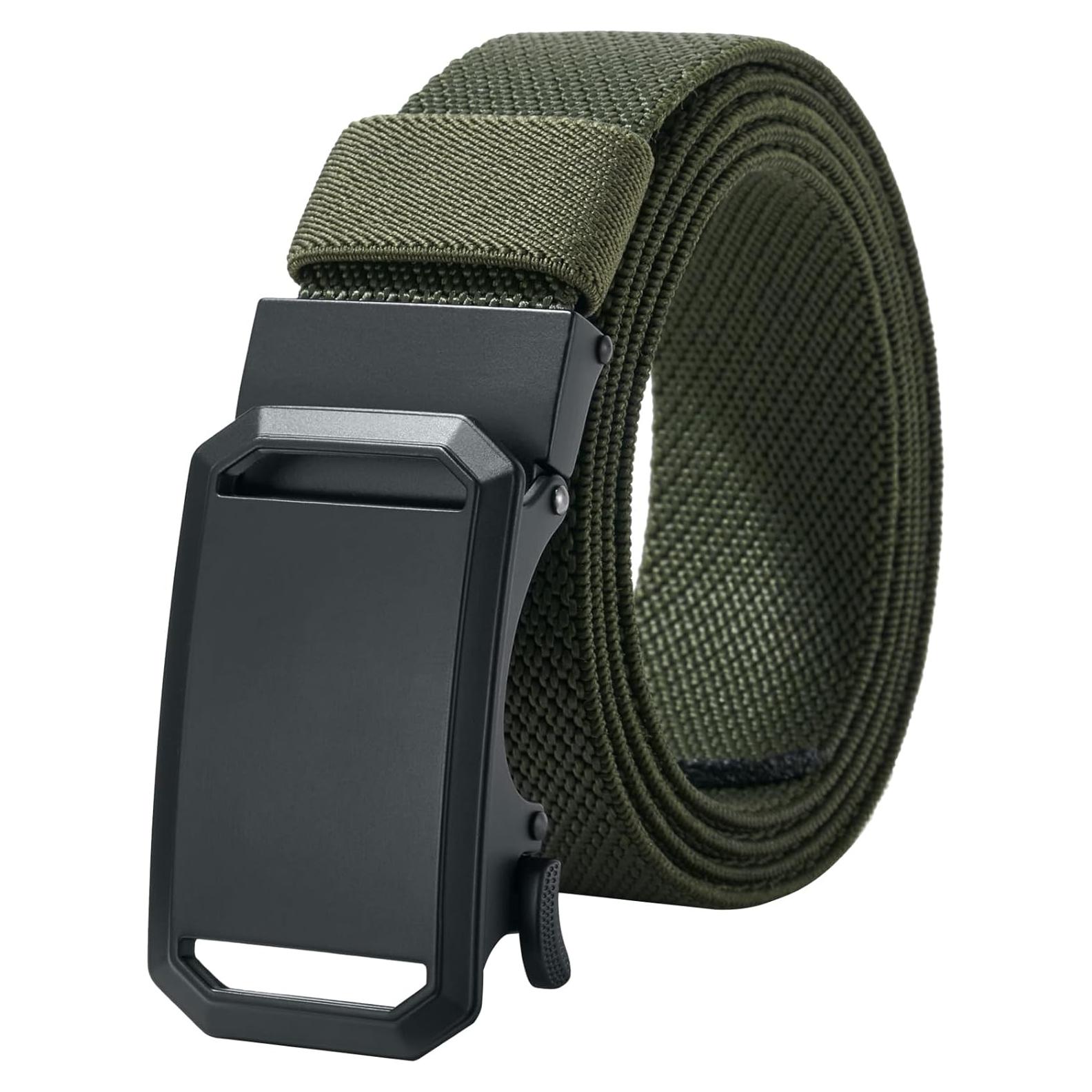 Cinturón Elástico Ajustable LionVII Verde 1.5" para Hombres