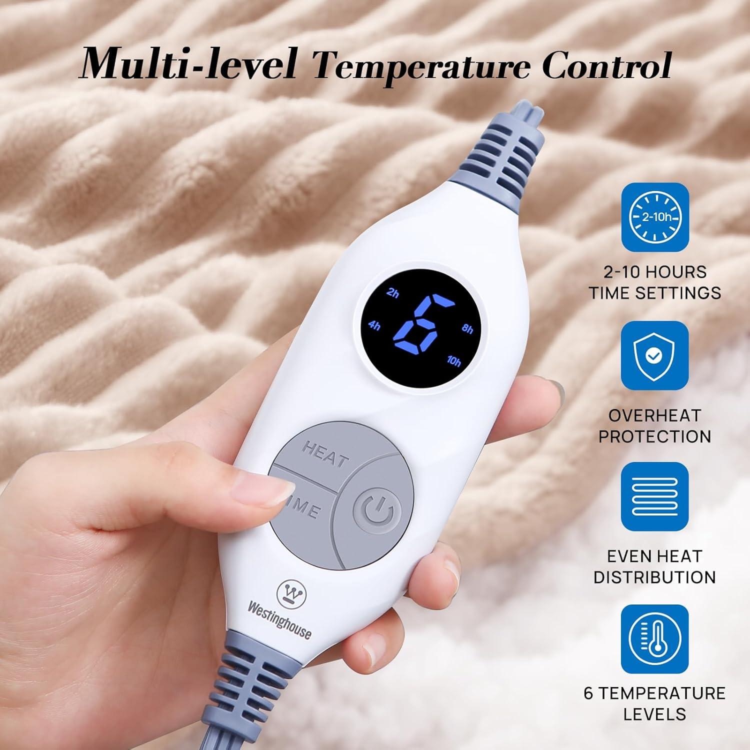 Manta Térmica Eléctrica Westinghouse 50x60 cm Beige 100W