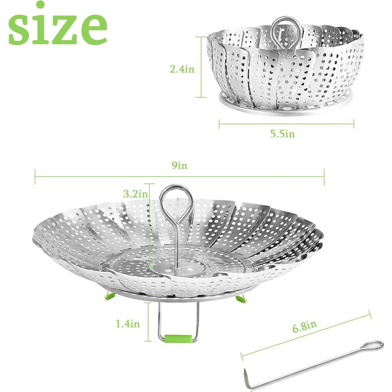 Cesta de Vapor Acero Inoxidable JMTEEA 18.4 cm Ajustable