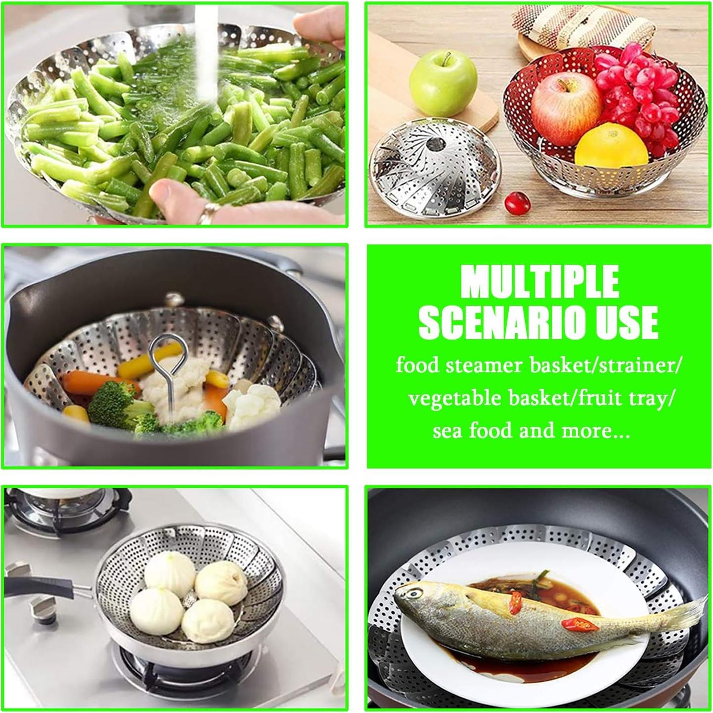 Cesta de Vapor Acero Inoxidable JMTEEA 18.4 cm Ajustable