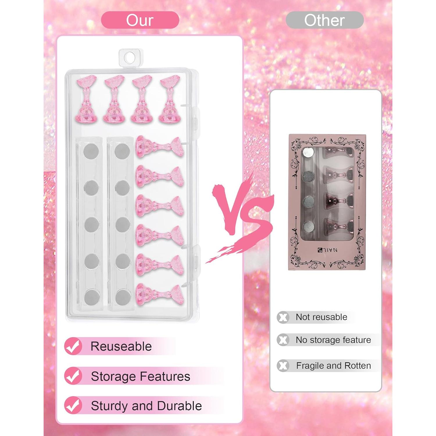 Soporte de Uñas Difenni con Masilla Adhesiva Reutilizable