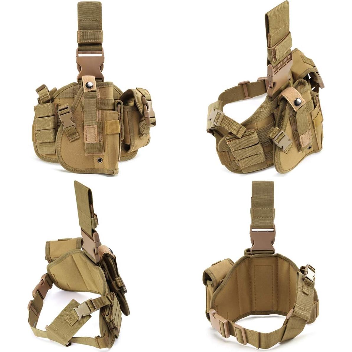 Funda Táctica para Pierna BraveHawk OUTDOORS 900D Caqui